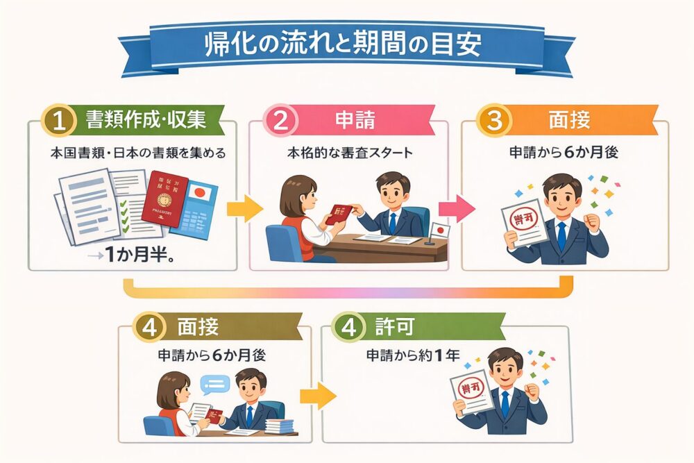 帰化した人の帰化の流れ