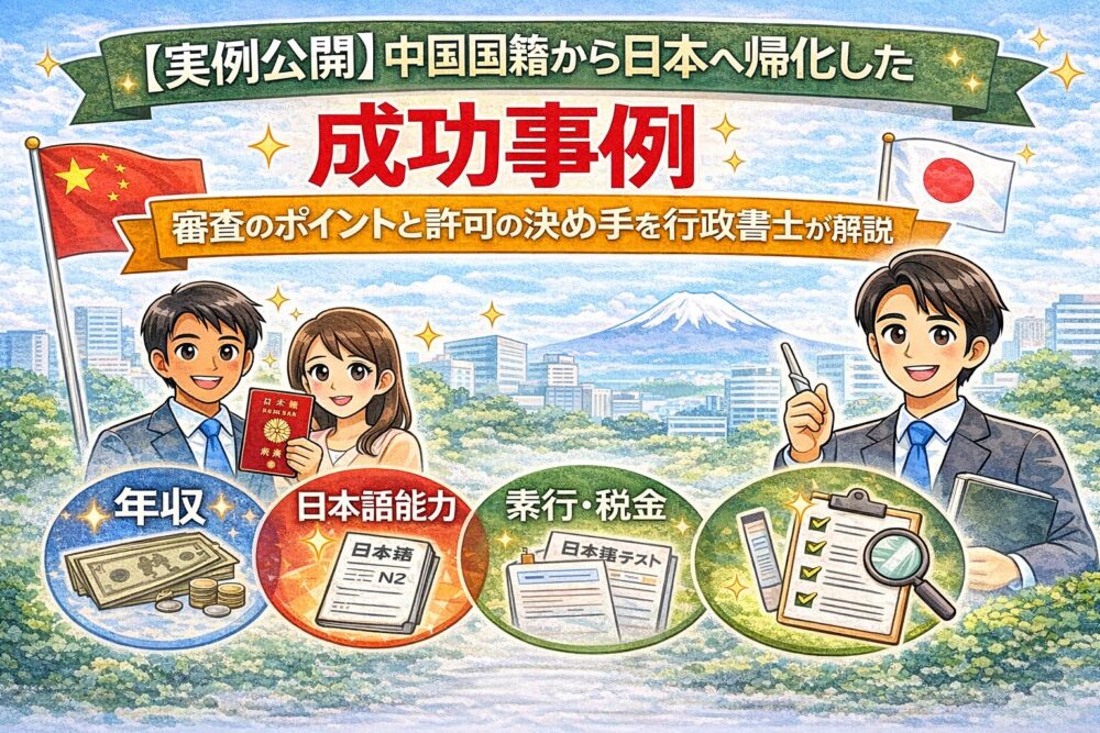【実例公開】中国国籍から日本へ帰化した成功事例｜審査のポイントと許可の決め手を行政書士が解説