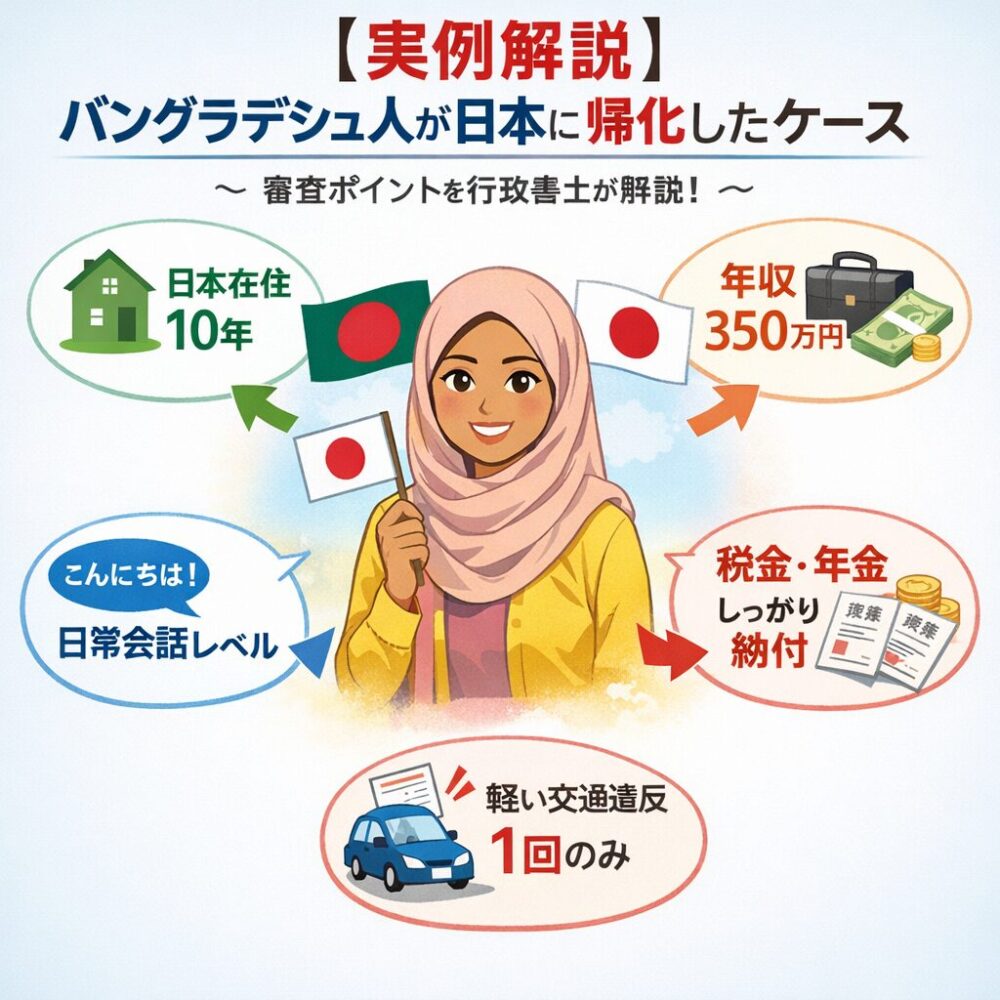 【実例解説】バングラデシュ人が日本に帰化したケース｜審査ポイントを行政書士が解説