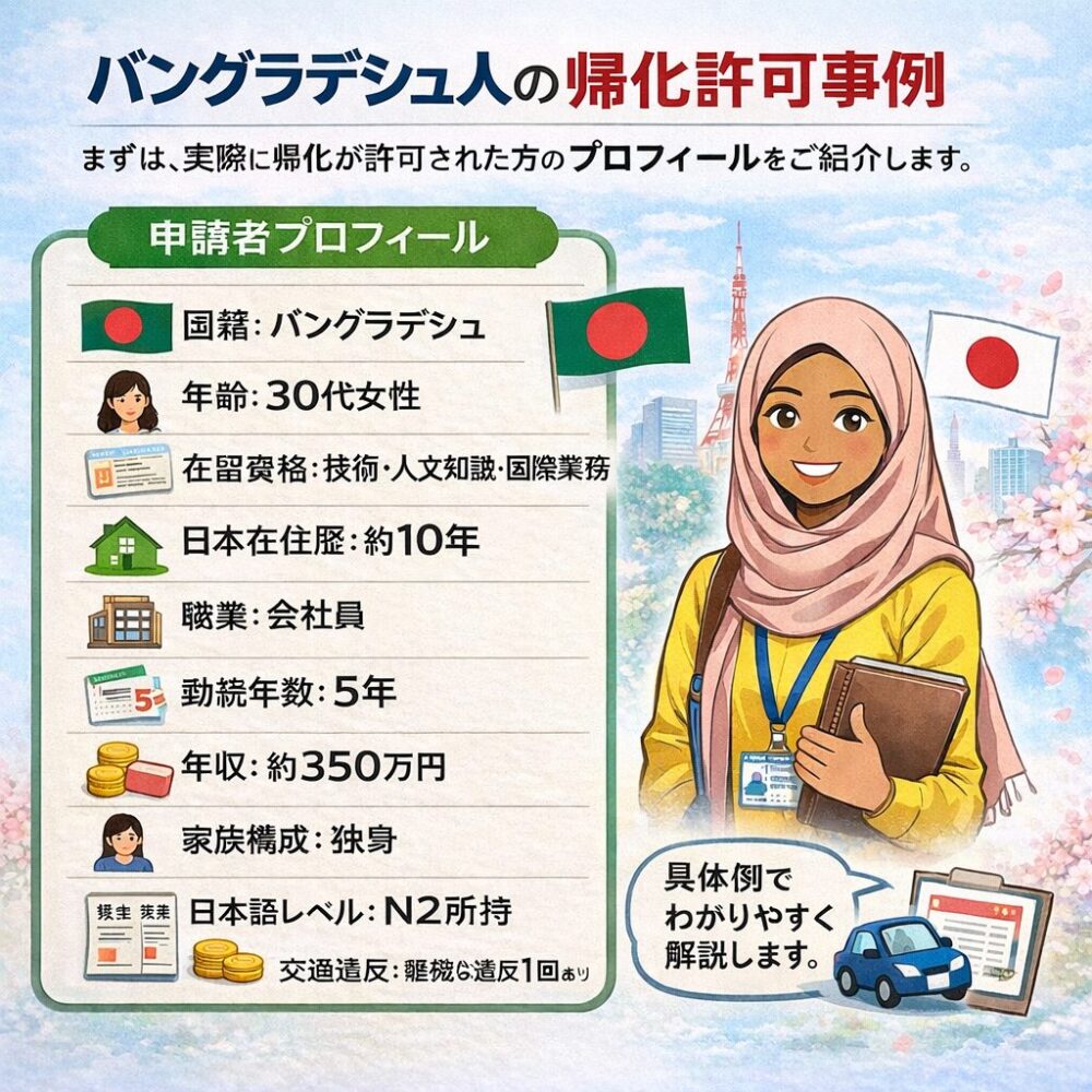バングラデシュ人の帰化許可事例