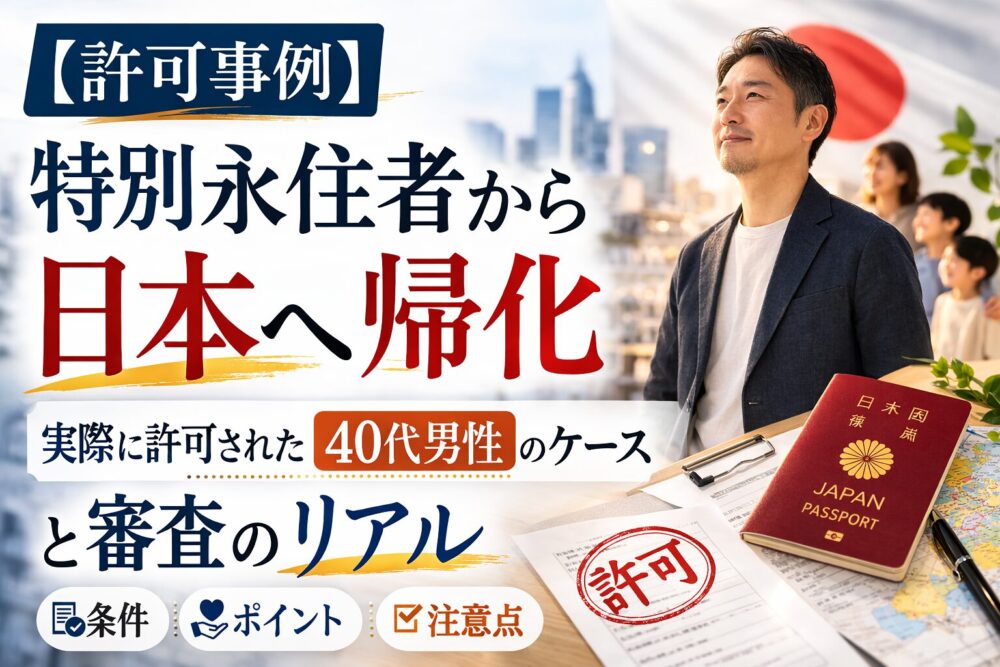 【許可事例】特別永住者から日本へ帰化｜実際に許可された40代男性のケースと審査のリアル