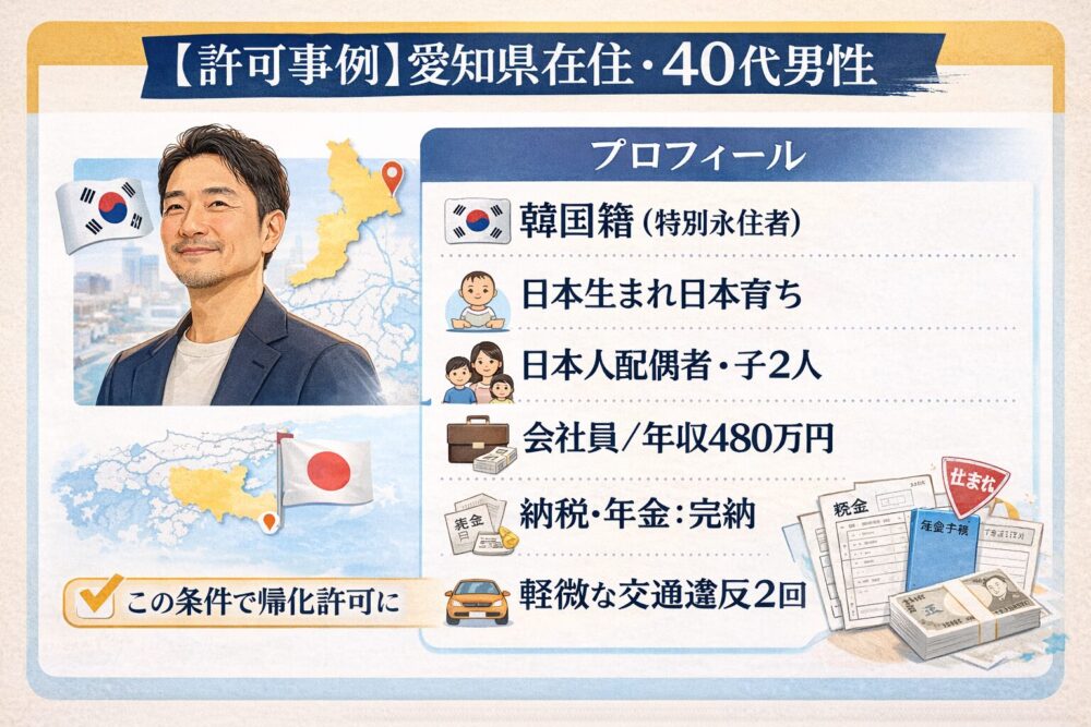 【許可事例】愛知県在住・40代男性の韓国籍